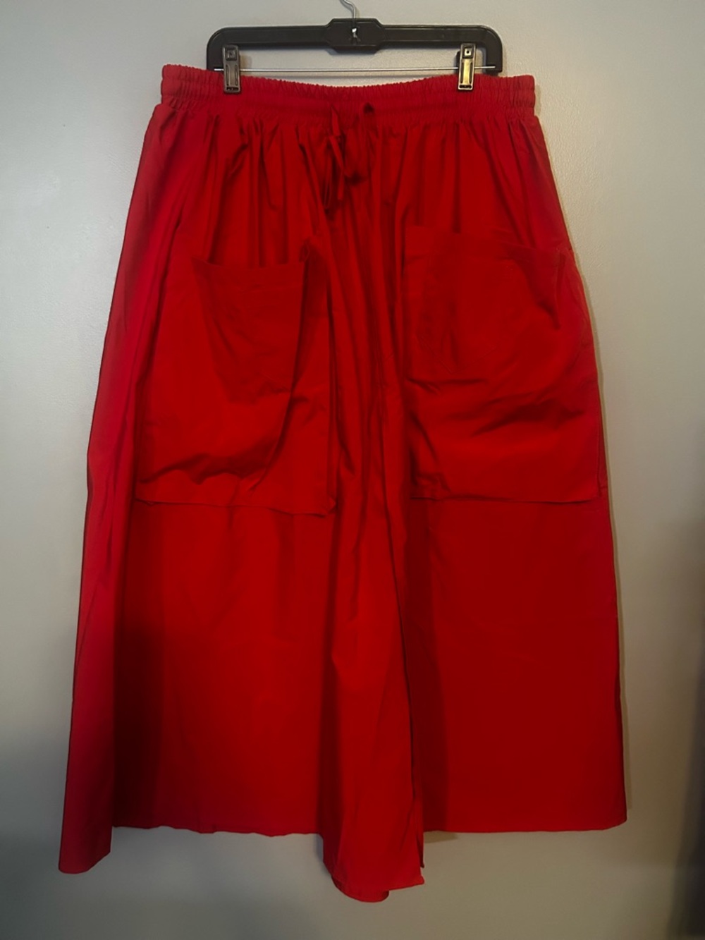 SHEIN Red Maxi Skirt with Front Patch Pockets